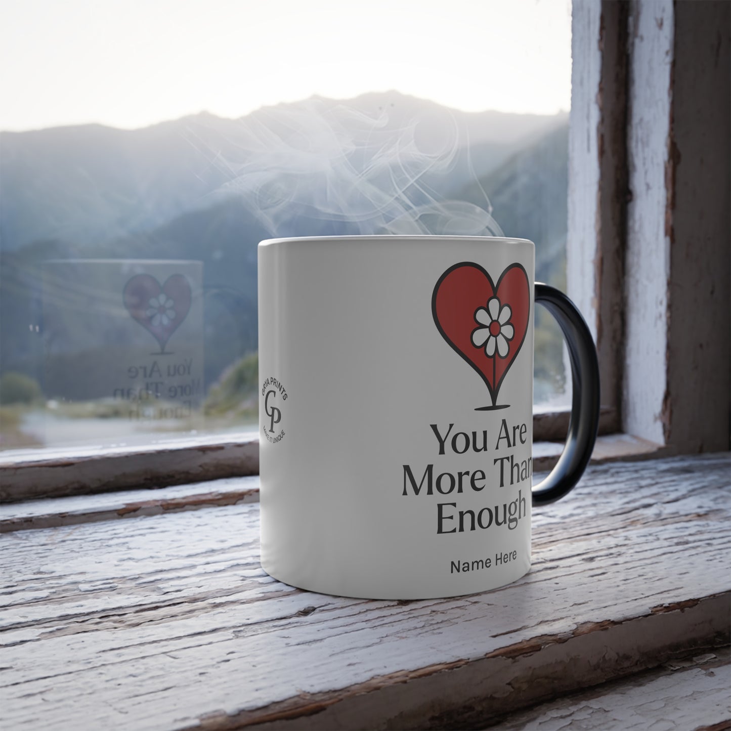 Taza "Eres más que suficiente" de 11 oz con afirmación sensible al calor