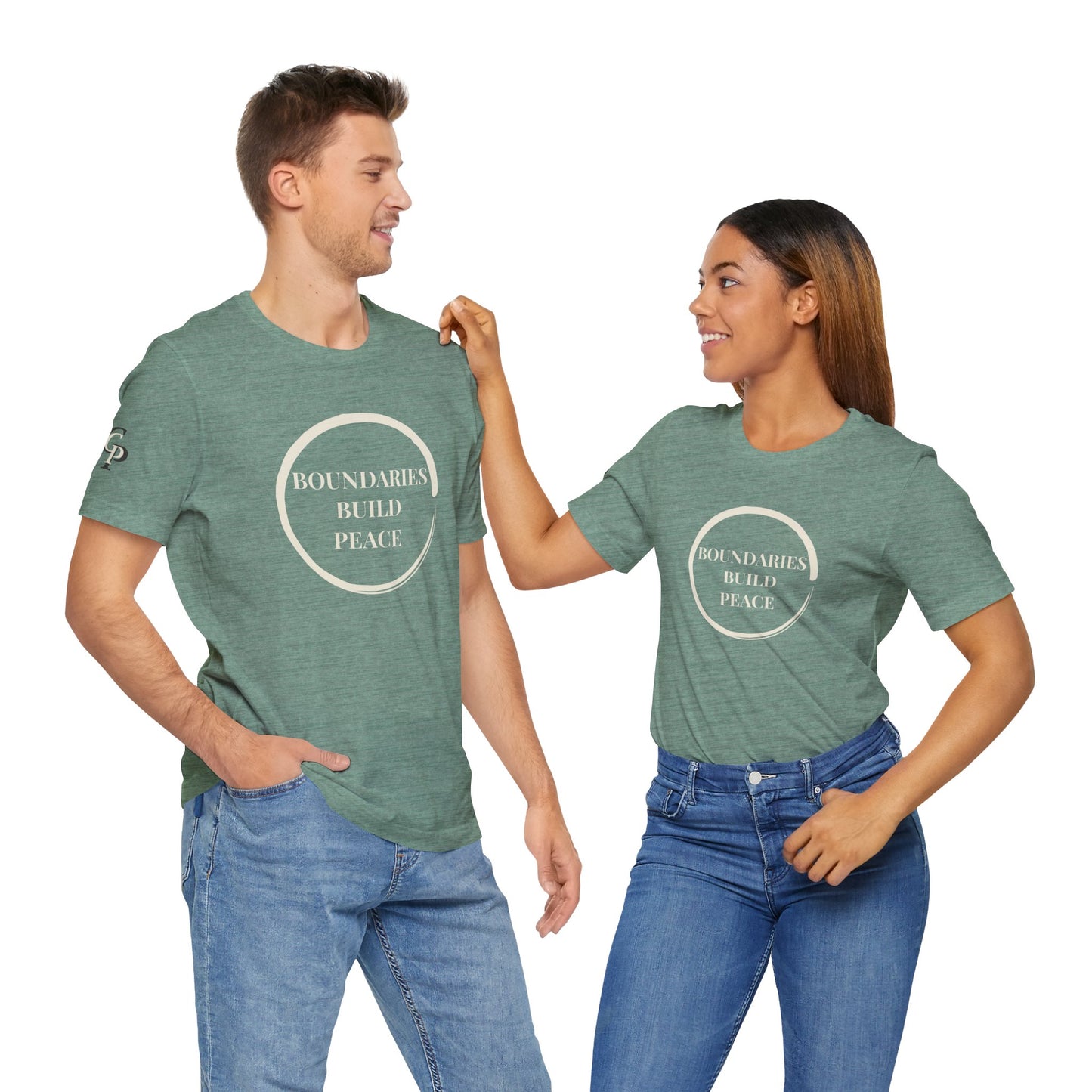 Camiseta unisex minimalista de mindfulness "Los límites construyen paz"