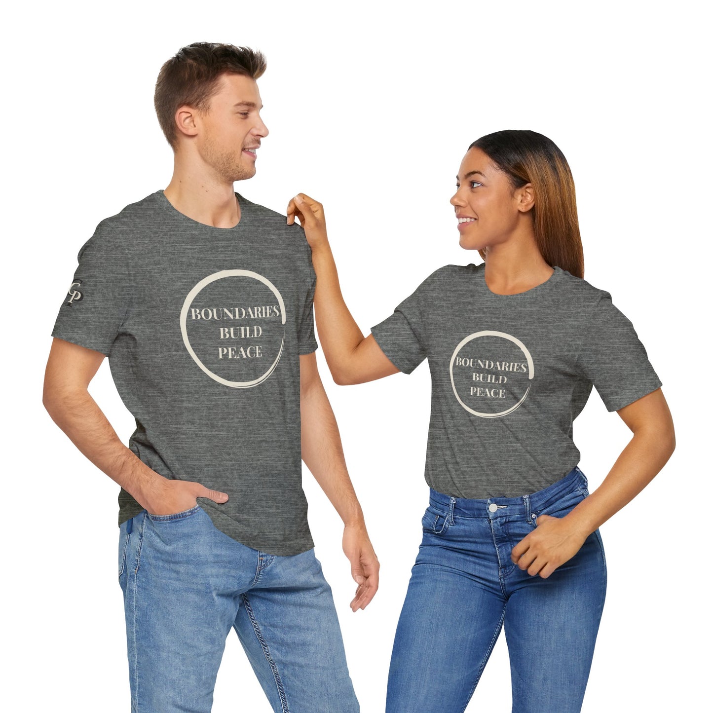 Camiseta unisex minimalista de mindfulness "Los límites construyen paz"