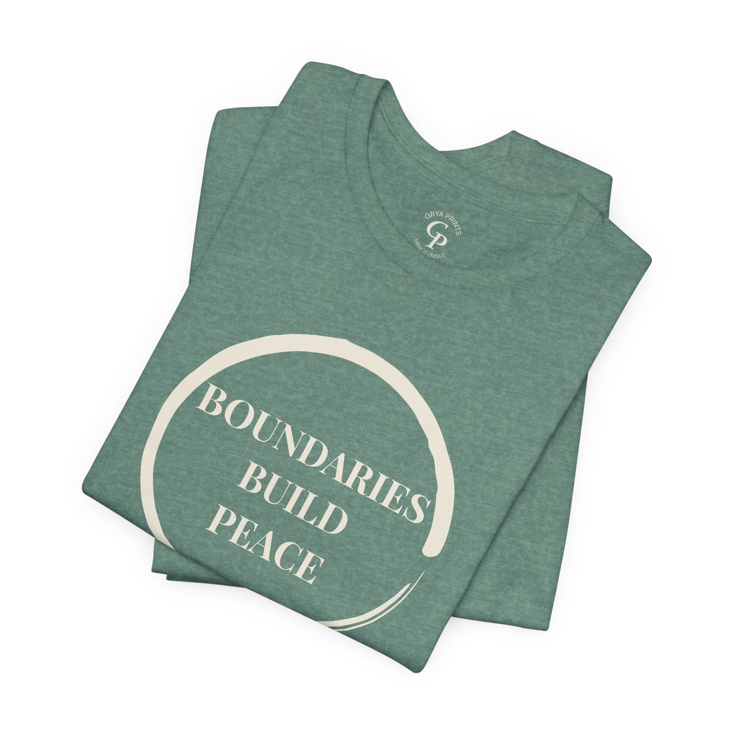 Camiseta unisex minimalista de mindfulness "Los límites construyen paz"