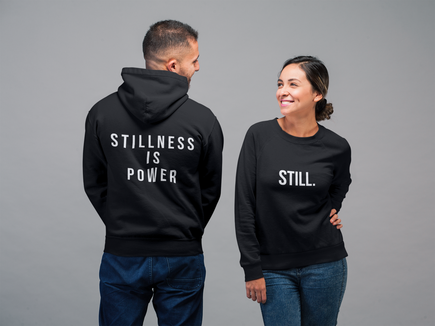 Stillness Power Hoodie – Minimalist Unisex Sweatshirt for Mindfulness and Inner Strength