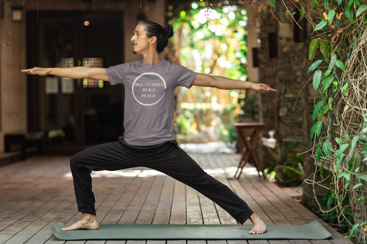 Camiseta unisex minimalista de mindfulness "Los límites construyen paz"