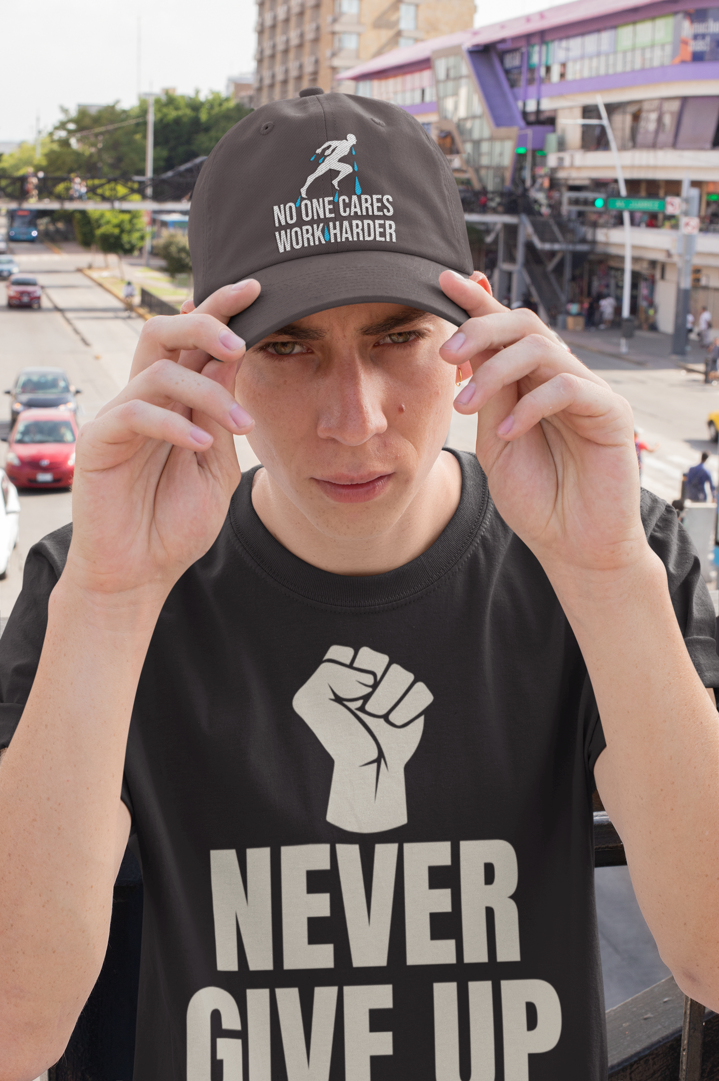 Gorra de algodón bordada unisex "No One Cares Work Harder Dad"