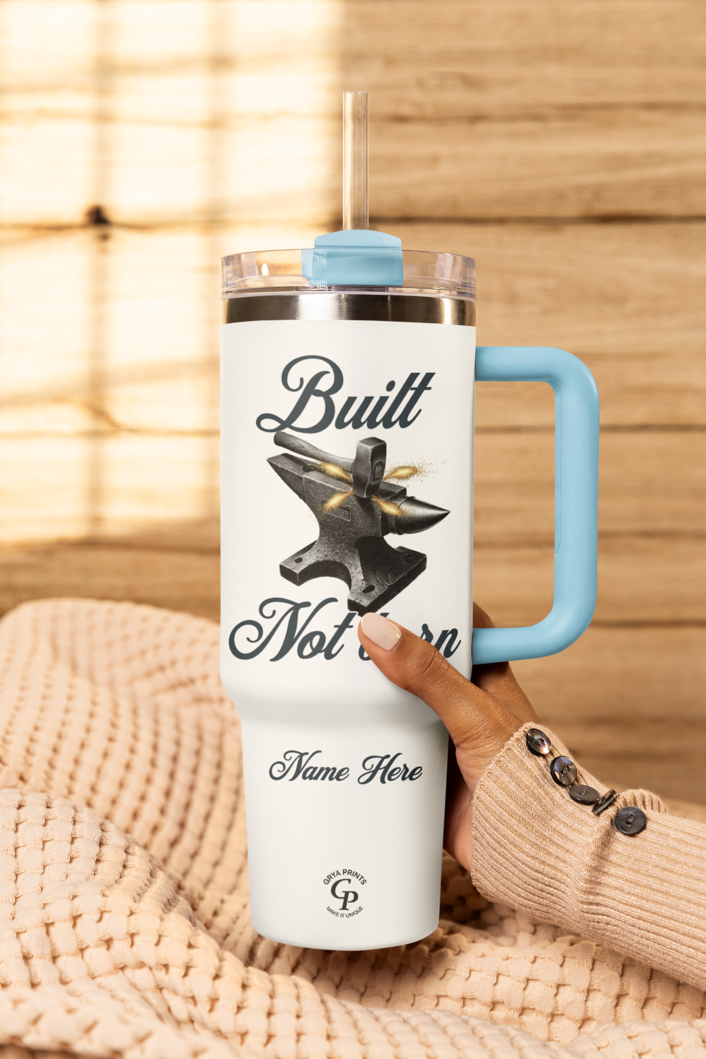 Vaso personalizado de 40 oz - Taza motivacional "Build Not Born" con nombre