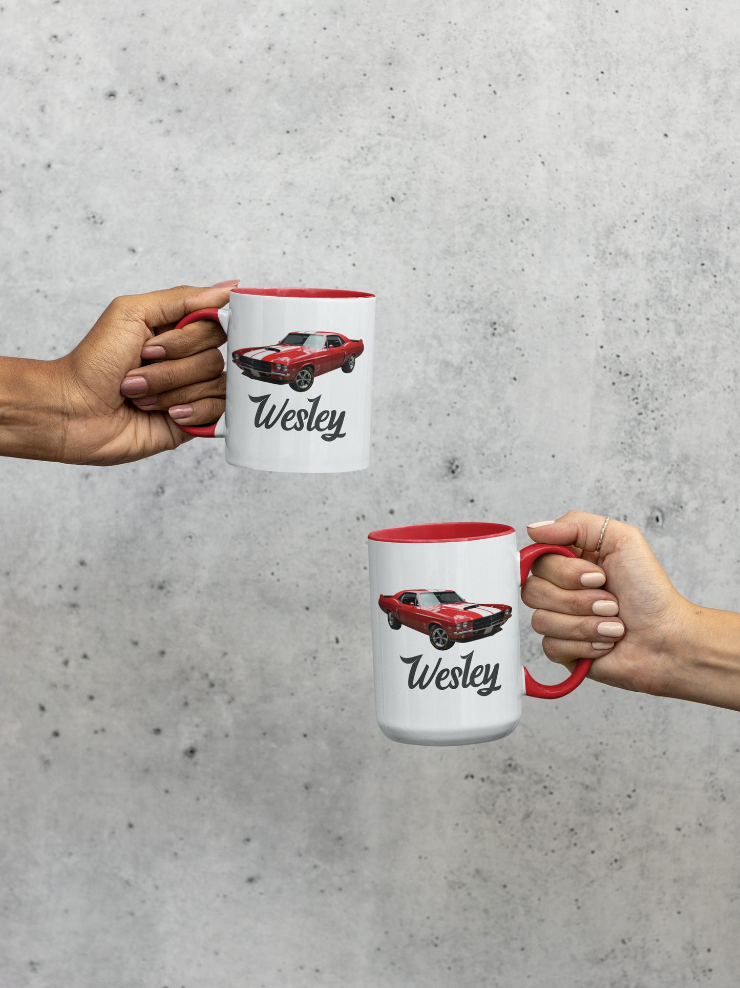 Taza personalizada con nombre de coche y motocicleta clásica, taza de café personalizada, regalo para él