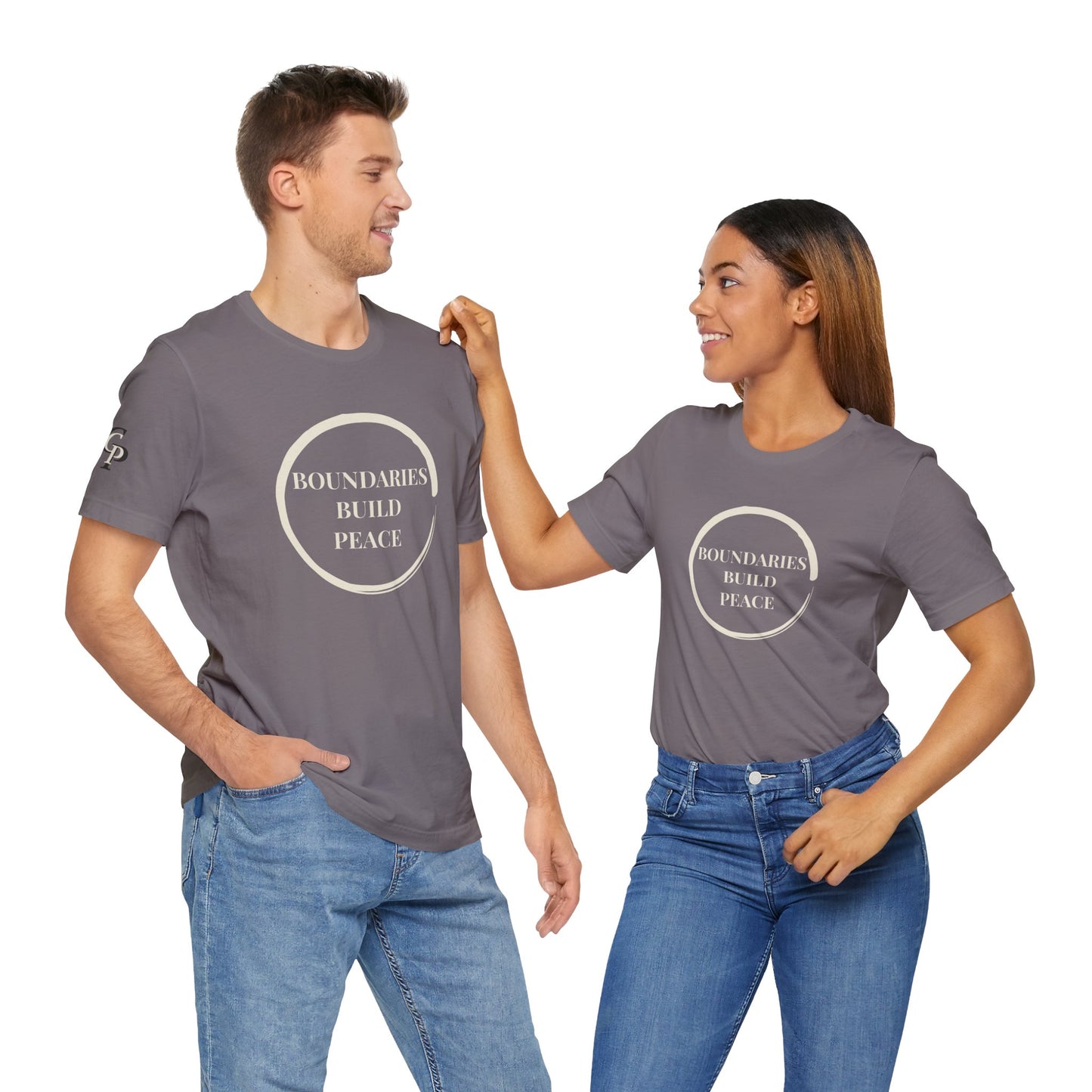 Camiseta unisex minimalista de mindfulness "Los límites construyen paz"