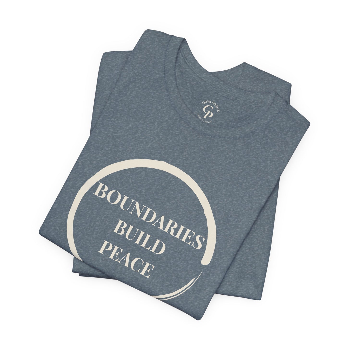 Camiseta unisex minimalista de mindfulness "Los límites construyen paz"