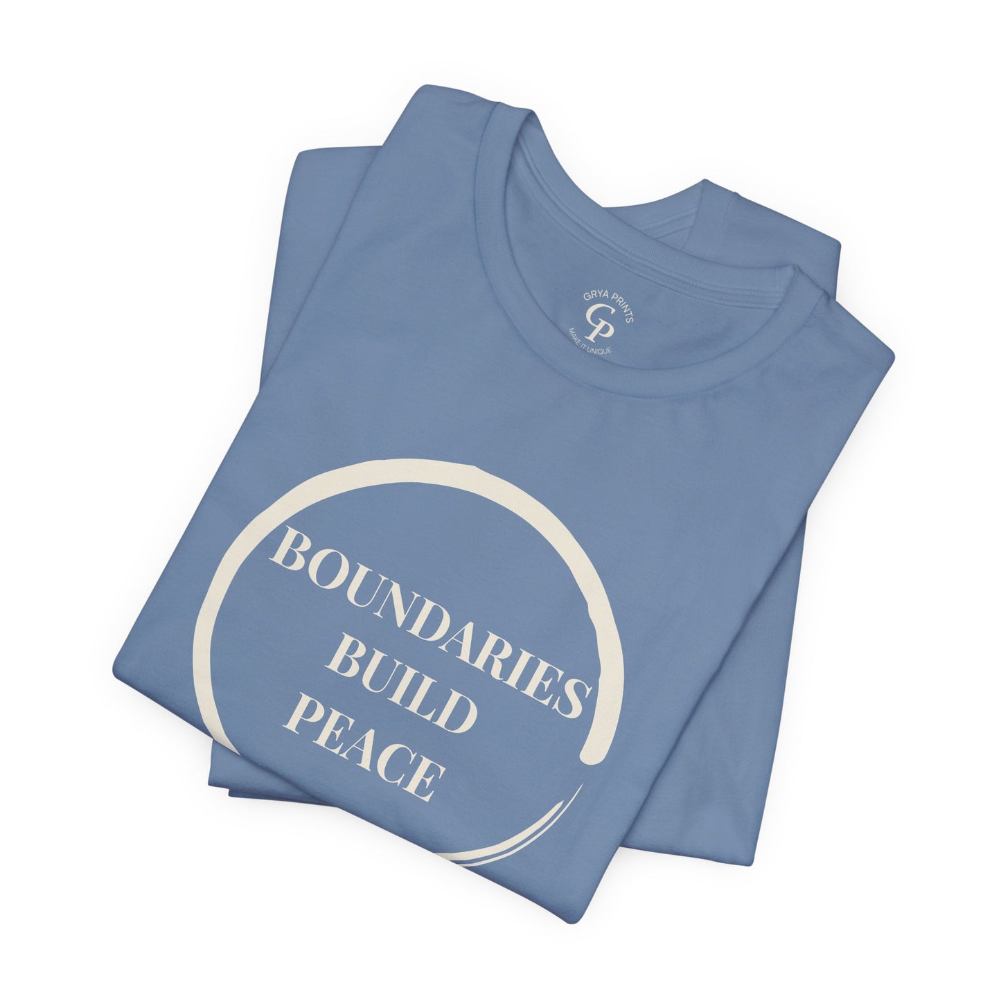 Camiseta unisex minimalista de mindfulness "Los límites construyen paz"