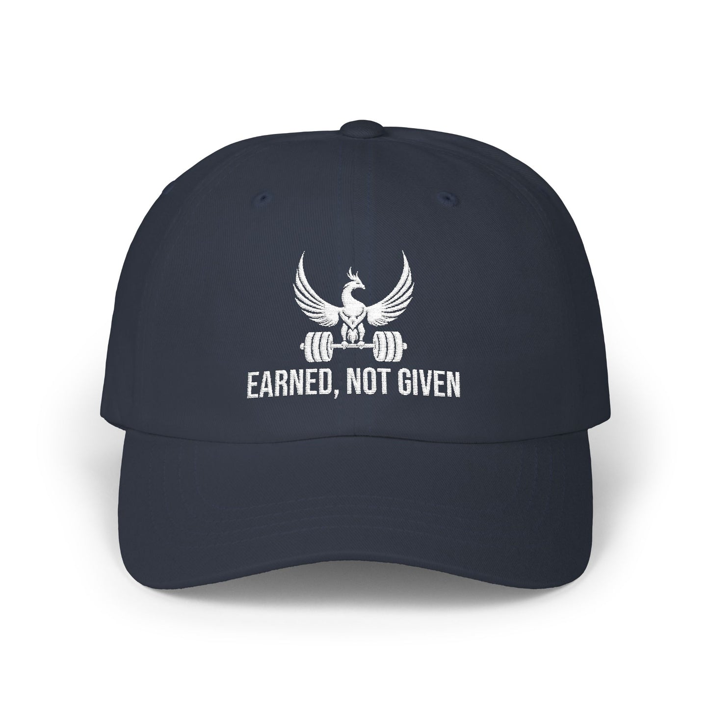 Gorra unisex bordada de algodón con mensaje "Earned Not Given Dad"