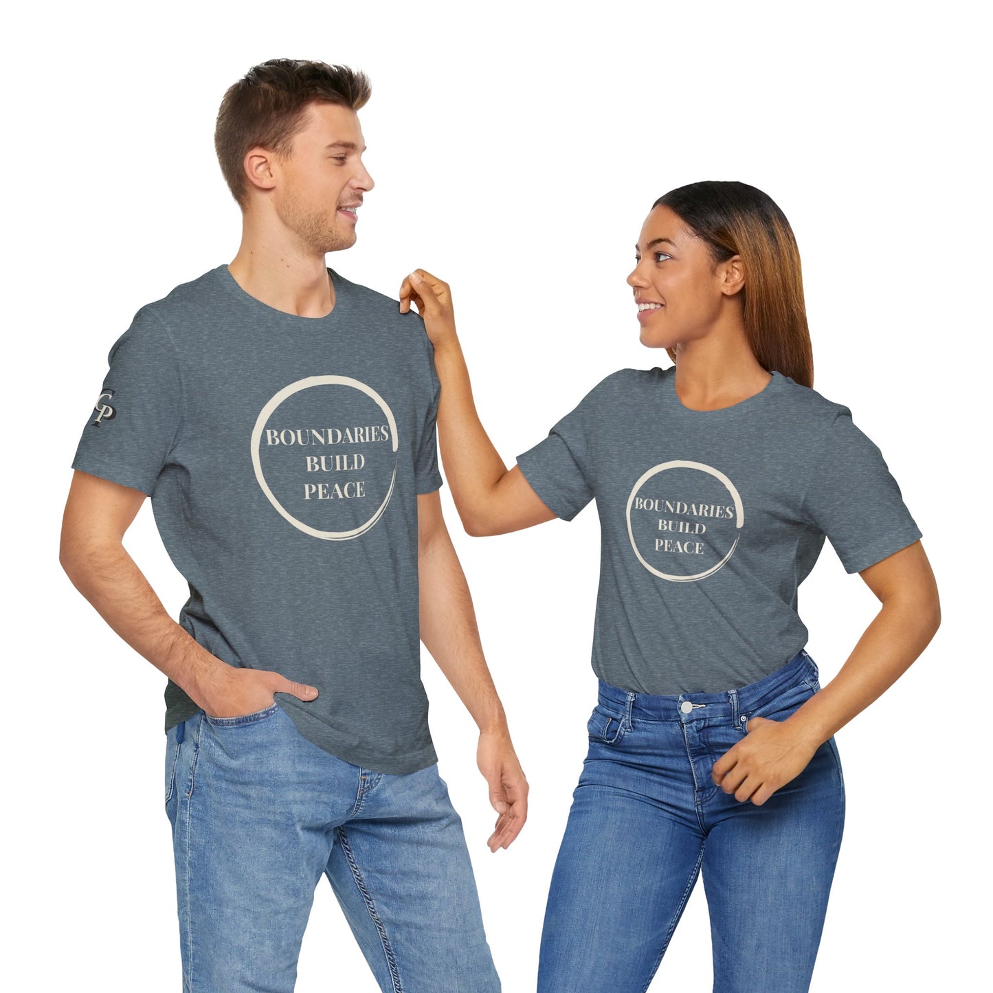 Camiseta unisex minimalista de mindfulness "Los límites construyen paz"