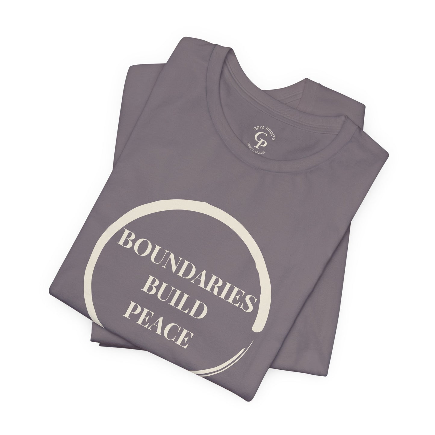 Camiseta unisex minimalista de mindfulness "Los límites construyen paz"