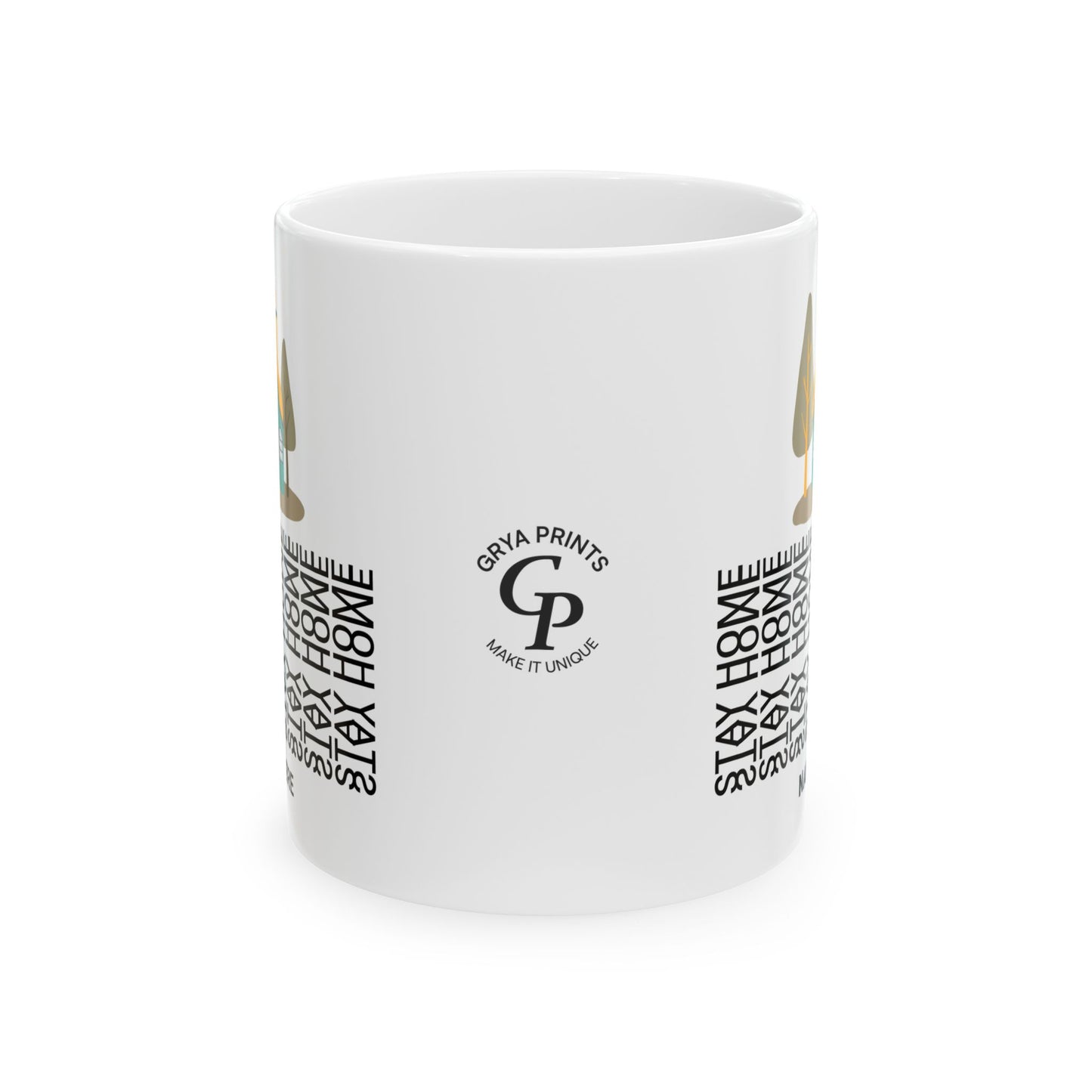 Taza "Quédate en casa" con sorpresa oculta, regalo acogedor para bebidas en cuarentena