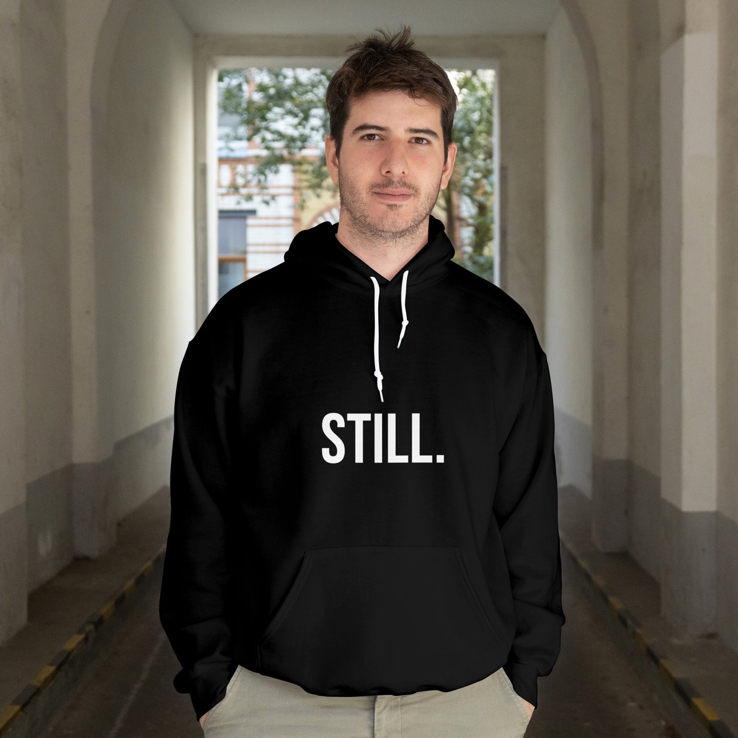 Stillness Power Hoodie – Minimalist Unisex Sweatshirt for Mindfulness and Inner Strength