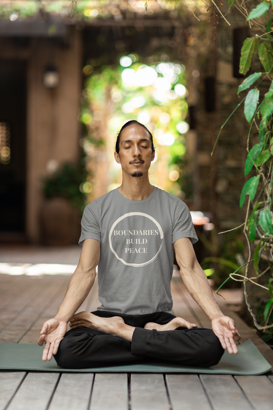 Camiseta unisex minimalista de mindfulness "Los límites construyen paz"