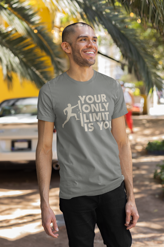 Camiseta de algodón unisex motivacional "Tu único límite eres tú"