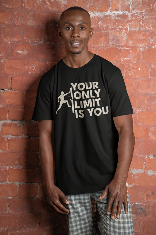 Camiseta de algodón unisex motivacional "Tu único límite eres tú"