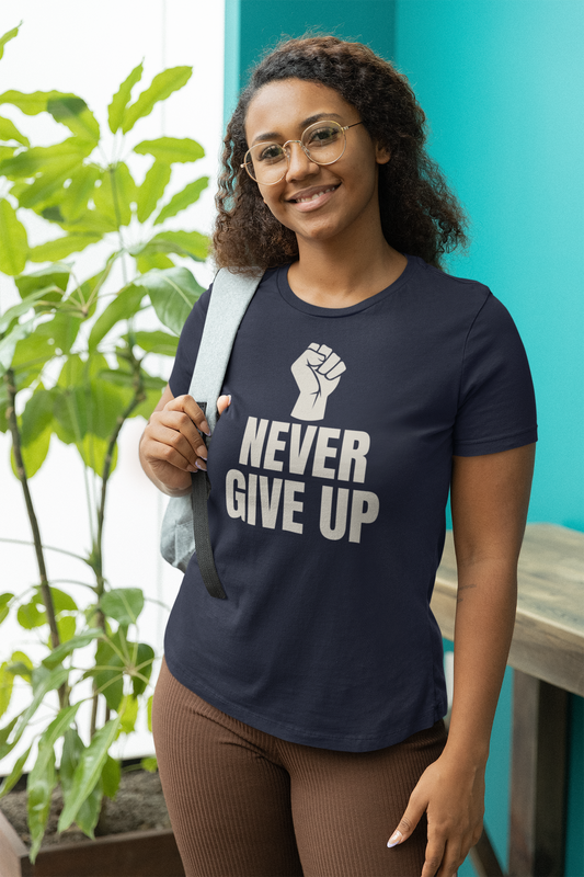 Camiseta unisex "Nunca te rindas" de jersey de algodón motivacional