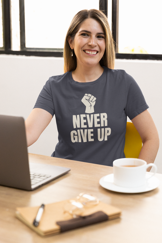 Camiseta unisex "Nunca te rindas" de jersey de algodón motivacional