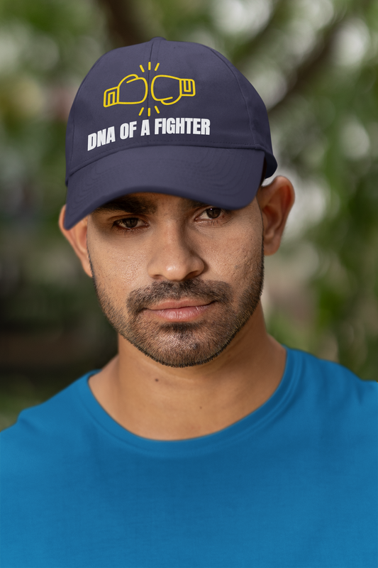 Gorra unisex de algodón bordada con el logo de DNA of a Fighter
