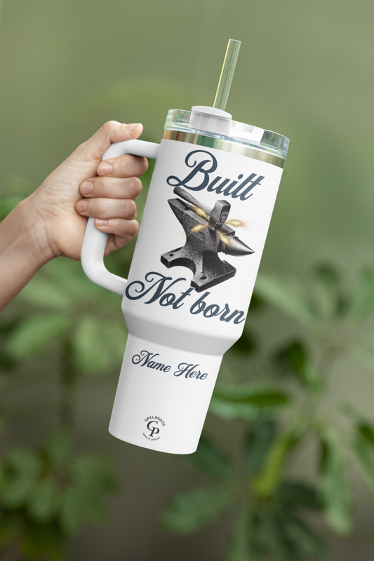 Vaso personalizado de 40 oz - Taza motivacional "Build Not Born" con nombre