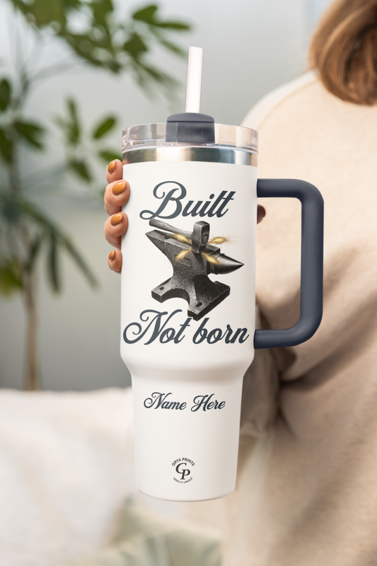 Vaso personalizado de 40 oz - Taza motivacional "Build Not Born" con nombre