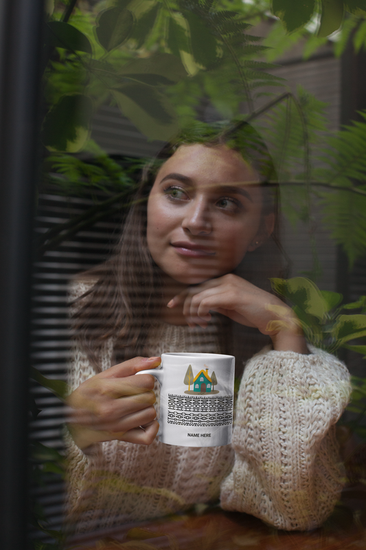 Taza "Quédate en casa" con sorpresa oculta, regalo acogedor para bebidas en cuarentena