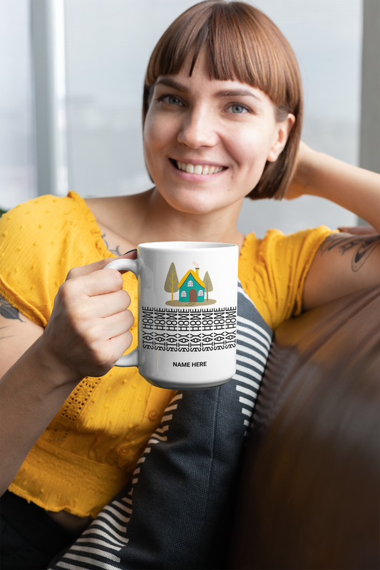 Taza "Quédate en casa" con sorpresa oculta, regalo acogedor para bebidas en cuarentena