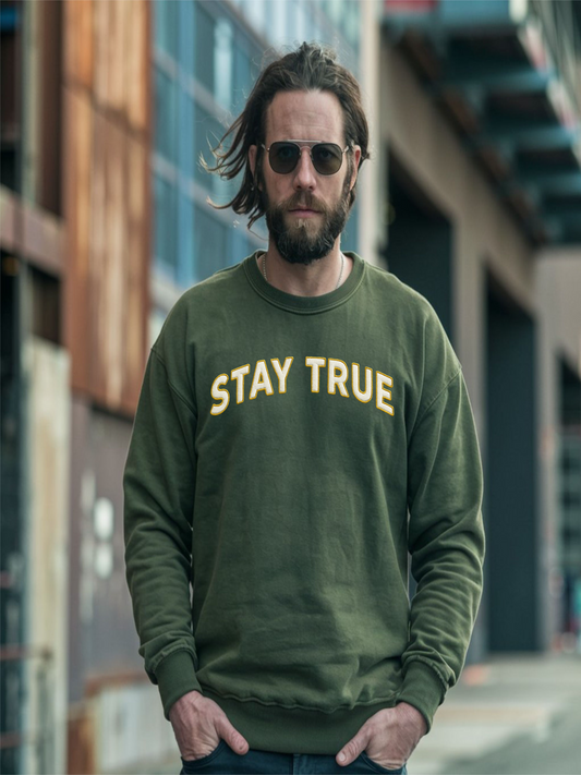 Embroidered Stay True Personalized Sweatshirt Unisex Heavy Blend Crewneck