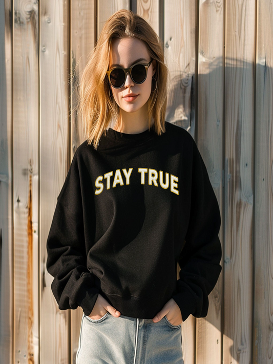 Embroidered Stay True Personalized Sweatshirt Unisex Heavy Blend Crewneck