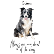 Personalized Pet Mug featuring black and white dog watercolor design on ceramic mug
