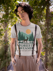 Forest Dreamer T-Shirt worn by model in outdoor nature scene