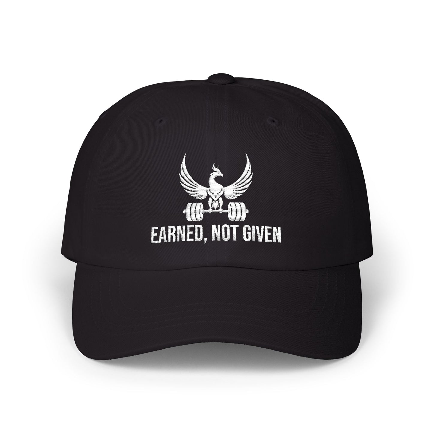 Gorra unisex bordada de algodón con mensaje "Earned Not Given Dad"