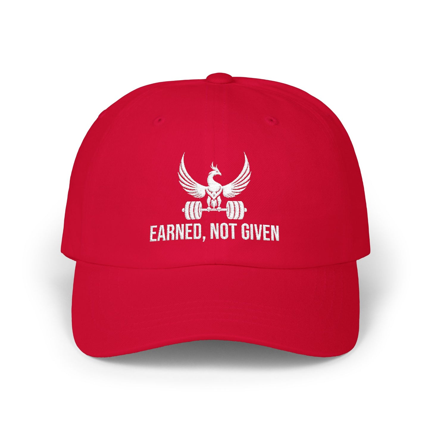 Gorra unisex bordada de algodón con mensaje "Earned Not Given Dad"