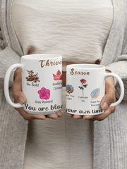 Floral Ceramic Mug Bloom In Your Own Time