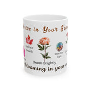 Floral Ceramic Mug Bloom In Your Own Time